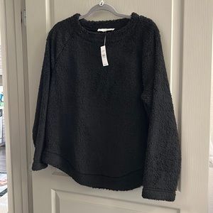 NWT LOFT Black Fleece Sweatshirt - L